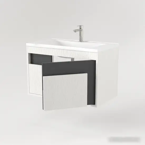 Дабер Тумба под умывальник 016 Andrea Elen 80 Т16.8А.0.20 (белый древесный/серый) – фото товара