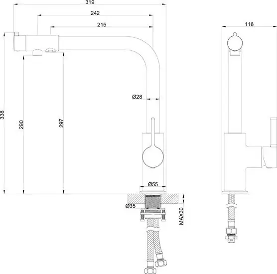 Смеситель Wonzon&Woghand WW-88458008-CR - фото товара