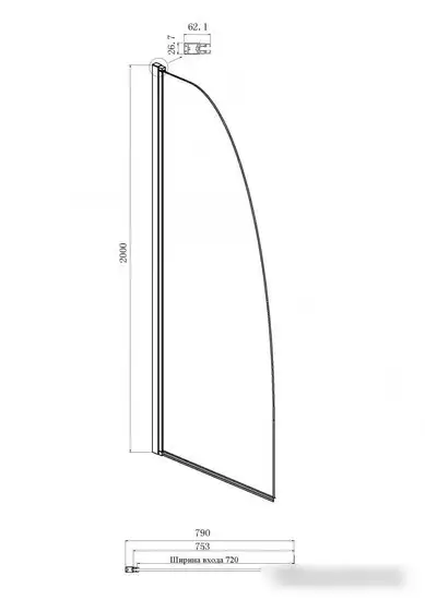 Душевая стенка Ambassador Walk-In 80x200 15031132 - фото товара