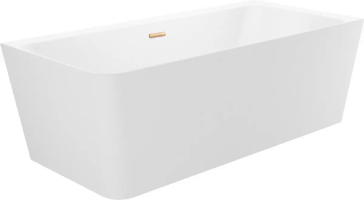 Ванна Wellsee Bromance 170x78 23160304R (пристенная ванна (правая) белый глянец, экран, ножки, сифон-автомат золото) - фото товара