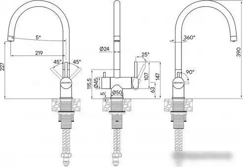 Смеситель Paulmark Heller He213218-BG (брашированное золото) - фото товара
