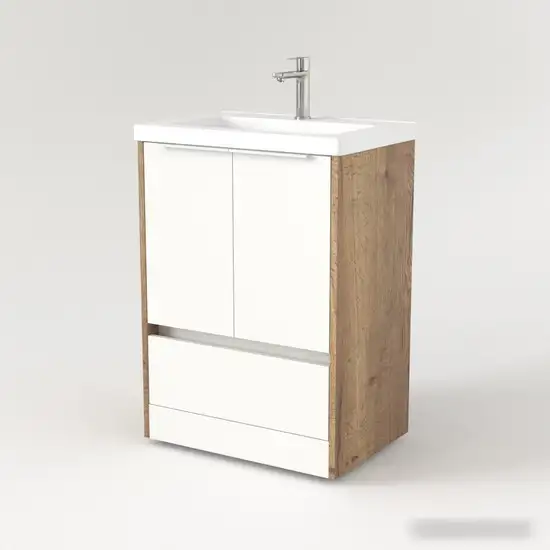 Дабер Тумба под умывальник 017 Тобага/Эридан/Артвин 60 Т17.6Т.0.21Б (дуб галифакс/белый/ручка белая) – фото товара