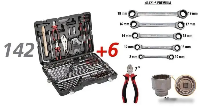 Универсальный набор инструментов ForceKraft FK-41421-5 Premium (148 предметов) – фото товара