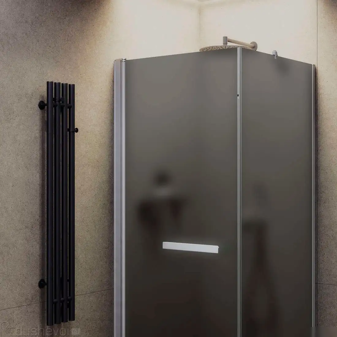 Душевой уголок MaybahGlass MGY-1322-5 (графит матовый стекло/хром матовый) - фото товара