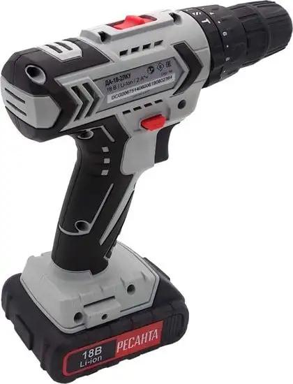 Дрель-шуруповерт Ресанта ДА-18Л-2ЛК-У (с 2-мя АКБ, кейс) – фото товара