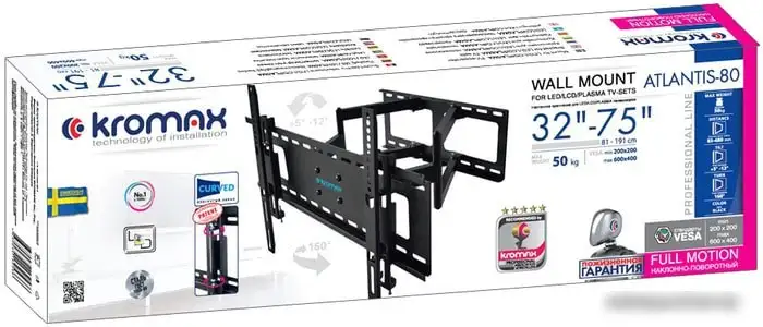 Кронштейн Kromax ATLANTIS-80 (черный) – фото товара
