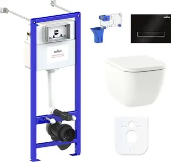 Унитаз Lavinia Boho Relfix One Compacto 7 в 1 87050154 (черное стекло) - изображение в каталоге