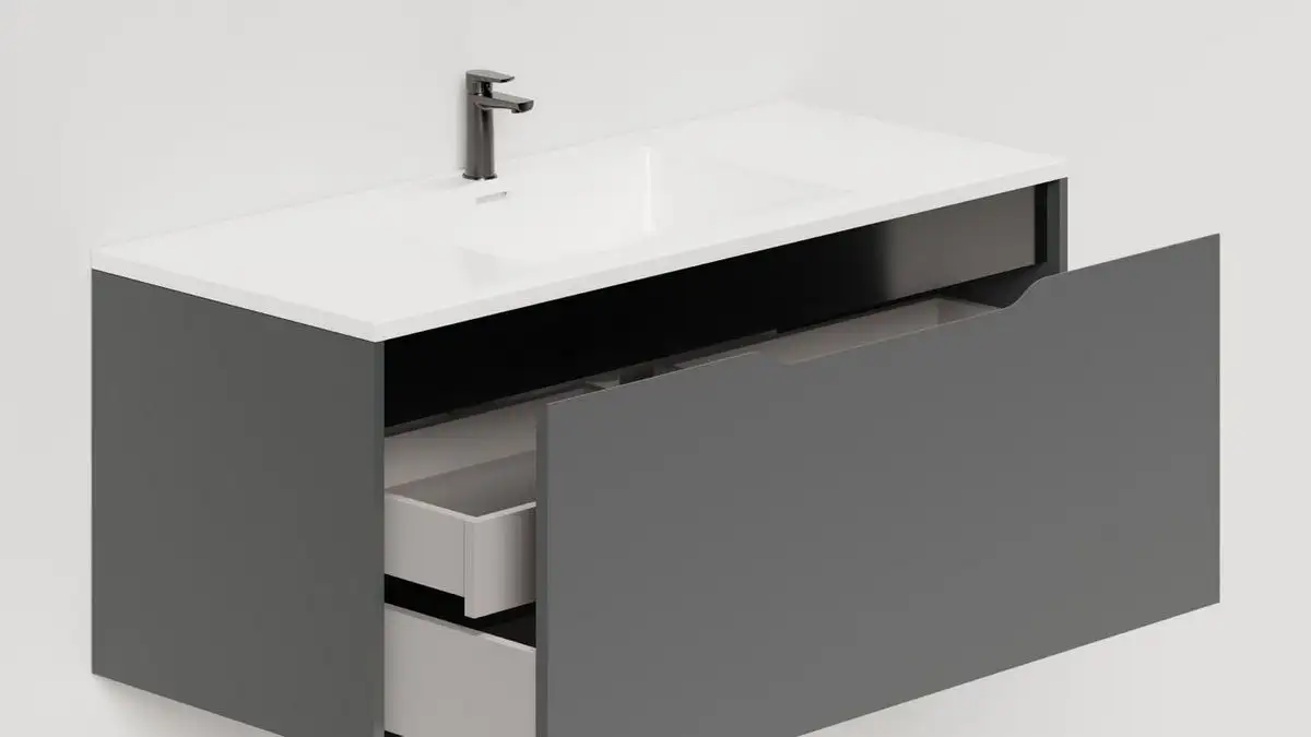 Salini Тумба под умывальник Smile 100 S1000A (антрацит) – фото товара