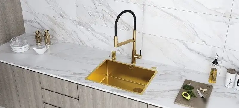 Дозатор для жидкого мыла Paulmark Rein D002-BG (золото/брашированное золото)