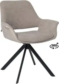 Стул с подлокотниками Мамадома Offy-R 360 (g05 Grey Beige шенилл Lux - Milk замша Lux/черный) – изображение в каталоге