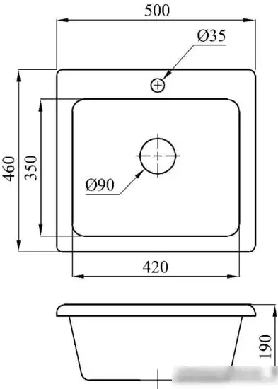 Кухонная мойка БелЭворс Mini (белый, без сифона) - фото товара