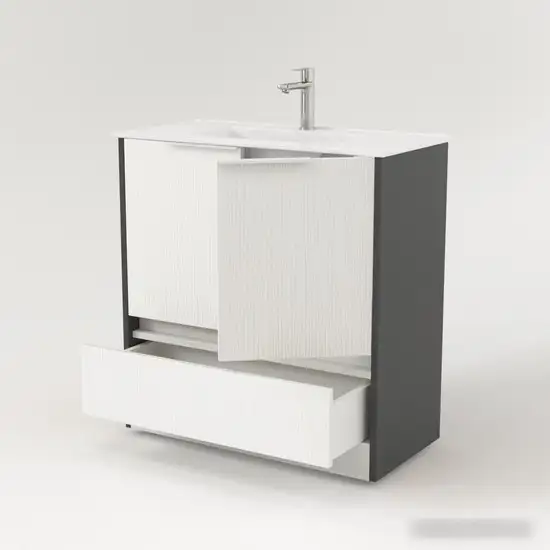 Дабер Тумба под умывальник 017 WeltWasser Deilbach 7517-60 Т17.6W.0.20Б (белый древесный/серый/ручка белая) – фото товара