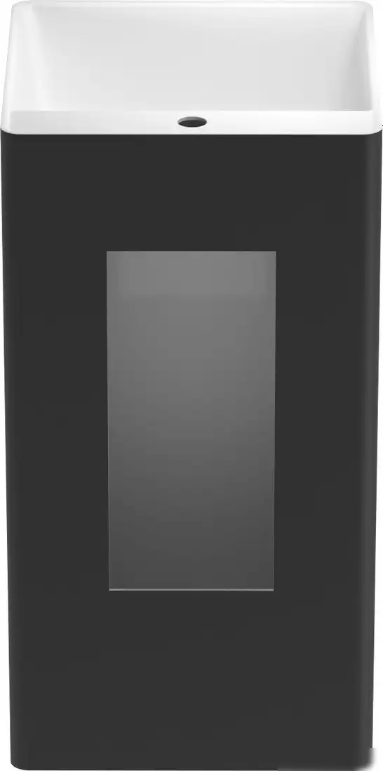 Умывальник Wellsee Pure BY Wellsee 230716000 (отдельностоящий, с отверстием под смеситель, матовый черный/глянцевый белый) - фото товара