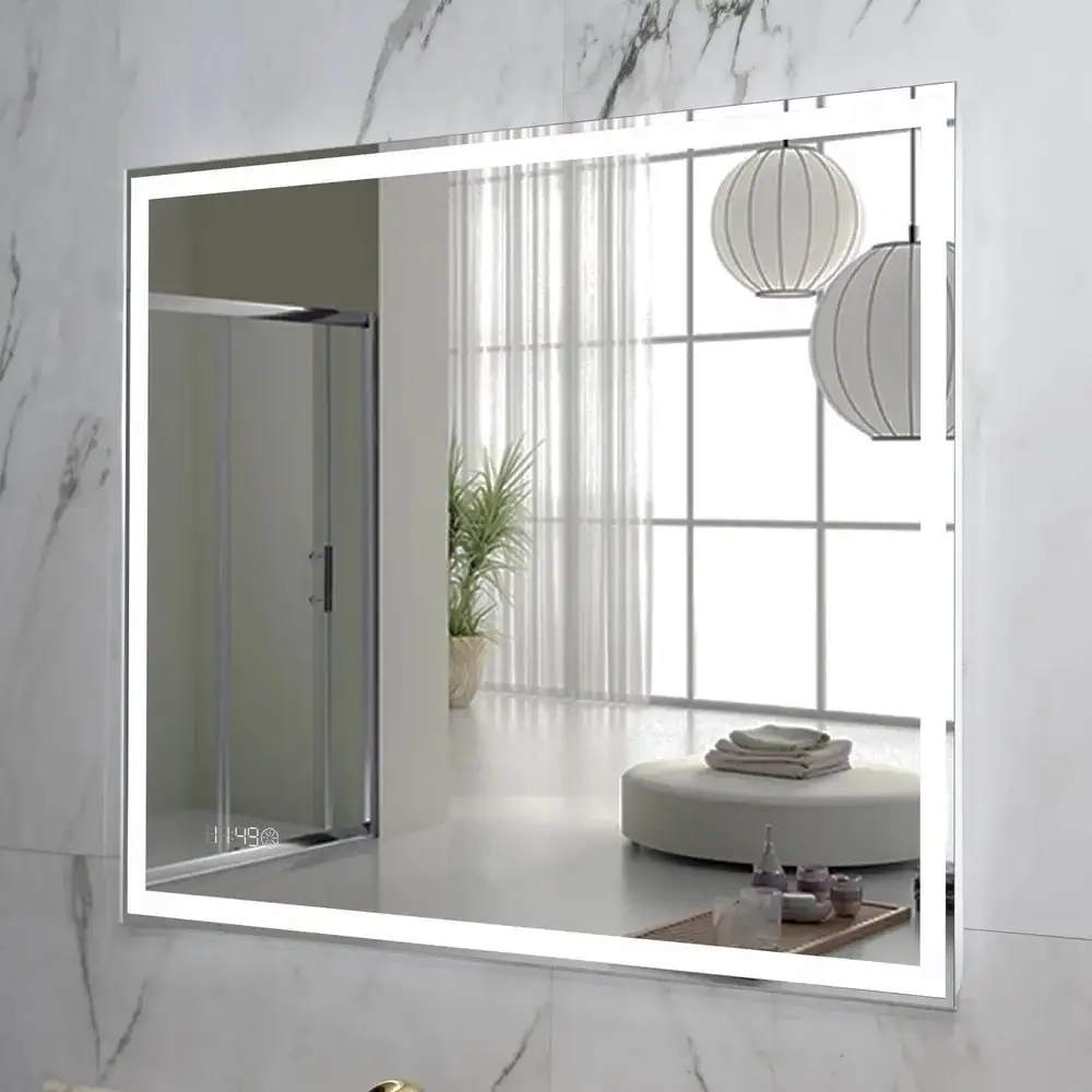 Пекам Зеркало Greta 80x50 greta-80x50scl (с подсветкой, сенсором на прикосновение и часами) – фото товара