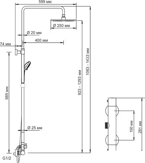 Душевая система Wasserkraft A13302 Thermo - фото товара