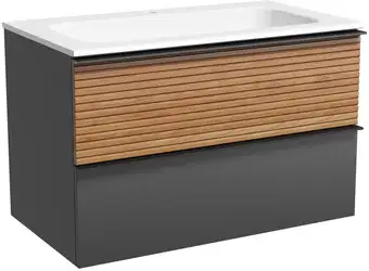 Sancos Тумба под умывальник Delta DL80GR (дуб красный/графит) – изображение в каталоге