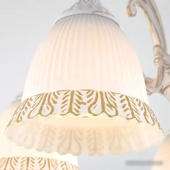 Люстра средней высоты Евросвет Campina 60107/5 белый с золотом – фото товара