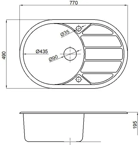 Кухонная мойка Marblan Elon L (черный) - фото товара