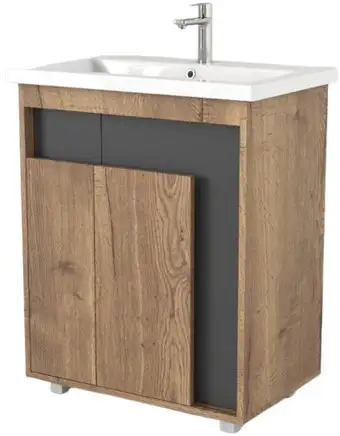 Дабер Тумба под умывальник 015 WeltWasser Deilbach 7517-70 Т15.7W.0.22 (дуб галифакс/серый) – изображение в каталоге