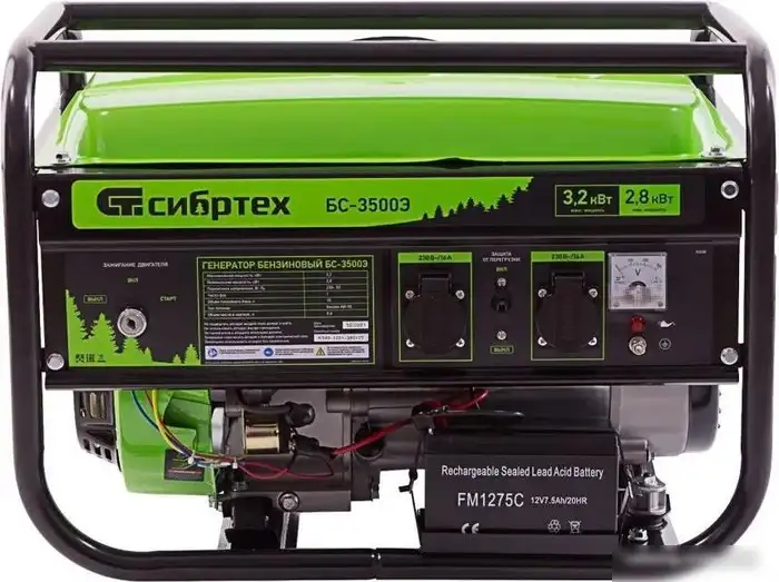 Бензиновый генератор СибрТех БС-3500Э – фото товара
