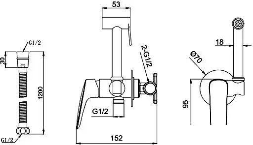 Гигиенический душ Aquatek Вега AQ1019CR - фото товара