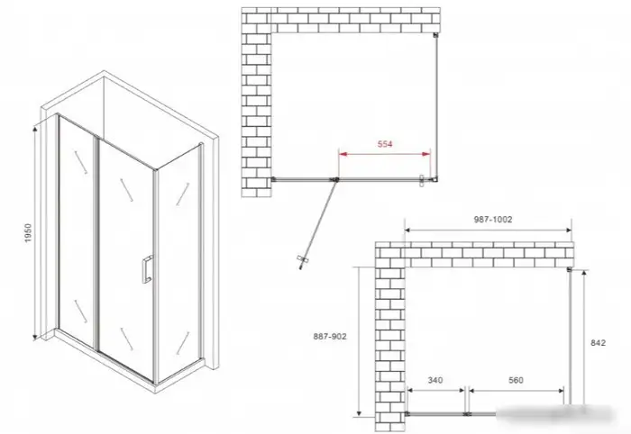 Душевой уголок Abber Sonnenstrand AG04100BS-S90B - фото товара