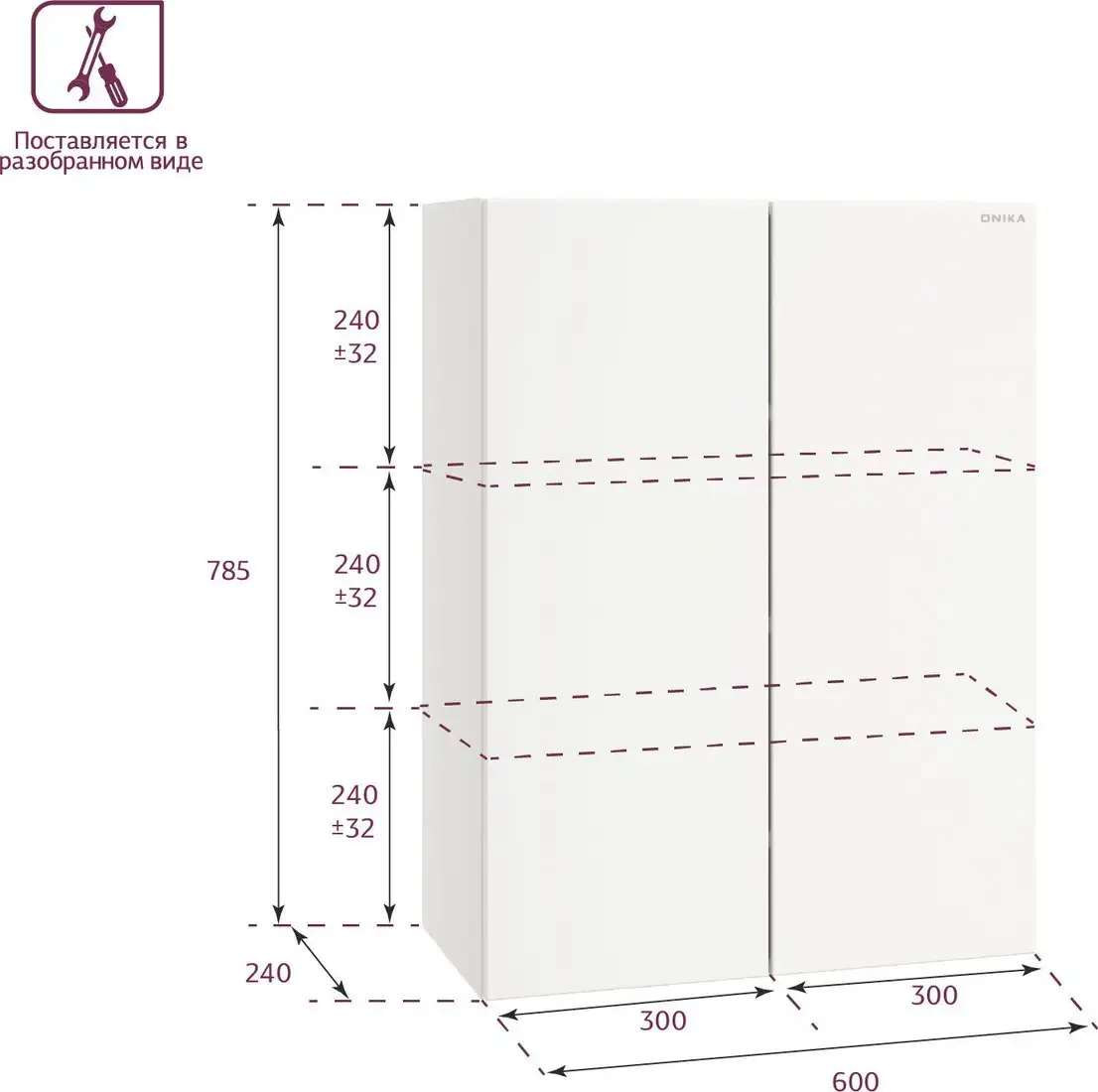 Onika Шкаф для ванной Маркус 60 (306704) – фото товара