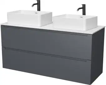 ЗОВ Тумба под умывальник Дион 120 D120LHO0M7015МKV5-KP13W (графит матовый) – изображение в каталоге