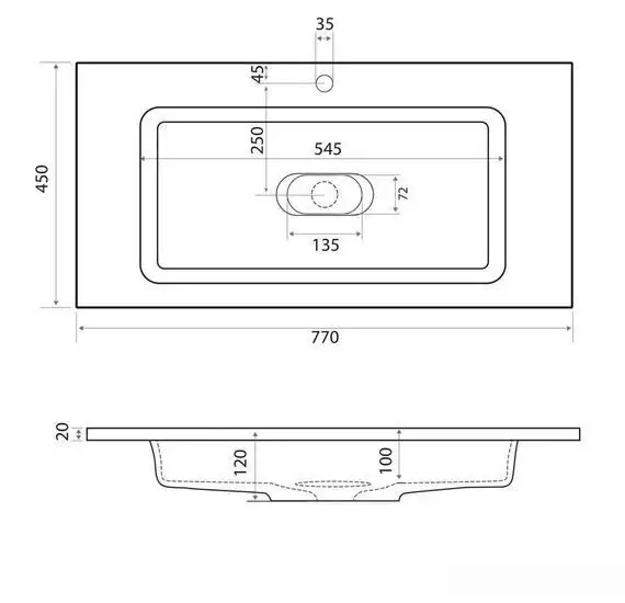 Умывальник Madera Modul 80 - фото товара