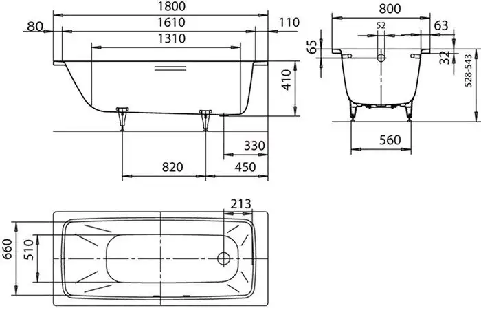 Ванна Kaldewei Cayono 180x80 275100013001 - фото товара
