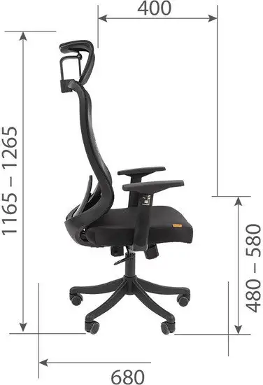 Кресло CHAIRMAN CH563 (черный пластик/черный) – фото товара