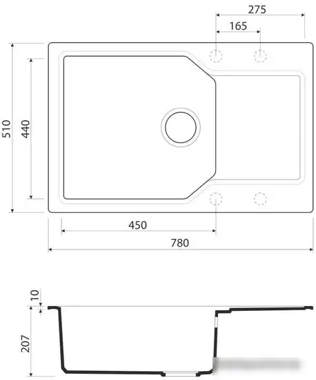 Кухонная мойка Omoikiri Yonaka 78-LB-SA - фото товара
