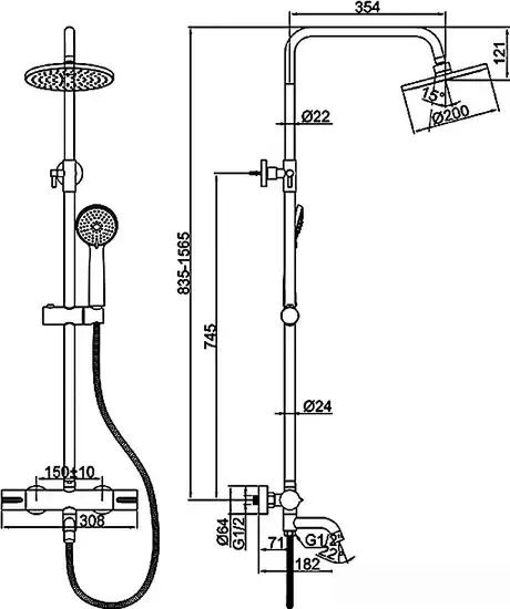 Душевая система Ledeme L2422 - фото товара