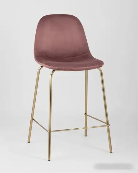 Стул Stool Group Валенсия SN полубарный OS-001CB HLR-44 (велюр розовый/золотые ножки) – фото товара
