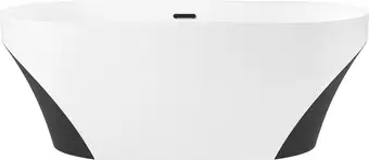 Ванна Wellsee Croquis 166x77 230302003 (отдельностоящая ванна матовый белый/матовый черный, экран, ножки, сифон-автомат матовый черный) - изображение в каталоге