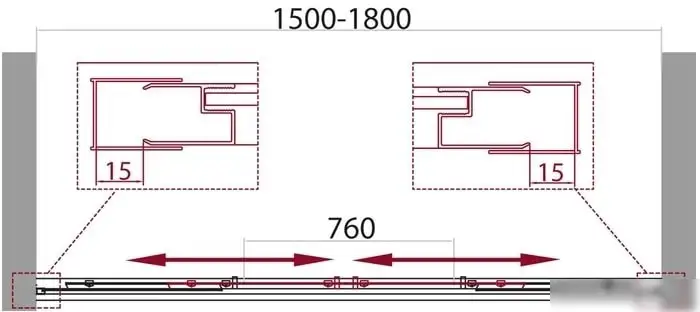 Душевая шторка BelBagno UNIQUE-VF-2-150/180-140-C-Cr – фото товара