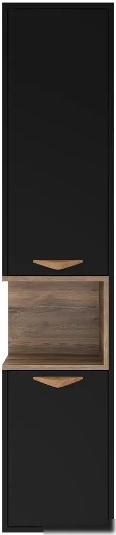 Briz Шкаф-пенал Bergen 35 BER-05035-02-19-ПоП (правый, черный/темное дерево) – фото товара