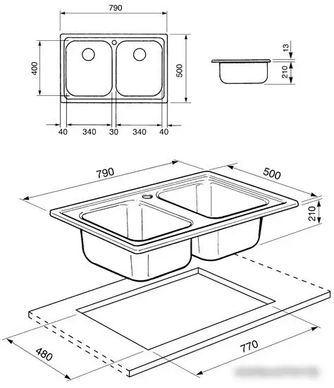 Кухонная мойка Smeg SP792-2 - фото товара