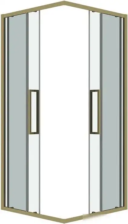 Душевой уголок Grossman Cosmo 100x100x195 300.K33.02.1010.32.00 (золото сатин/прозрачное стекло) - фото товара