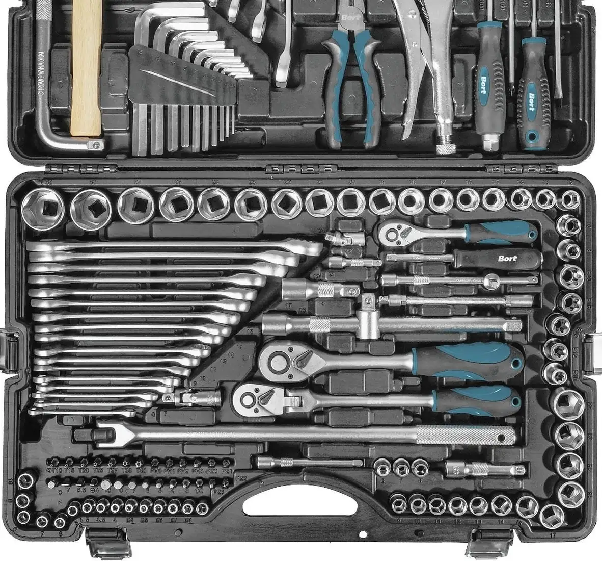 Универсальный набор инструментов Bort BTK-142 (142 предмета) – фото товара