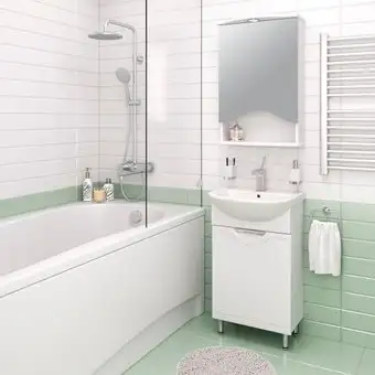 Runo Тумба с умывальником Runo Фортуна 50 + Уют 50 (напольная) – изображение в каталоге