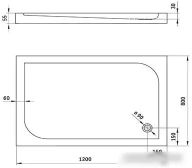 Душевой поддон Deante Cubic KTK_044B 120x80 - фото товара