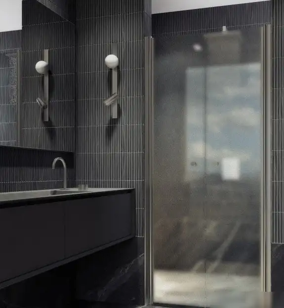 Душевая дверь MaybahGlass 198x80 MGD-435-5 (сатин стекло/хром матовый) - фото товара