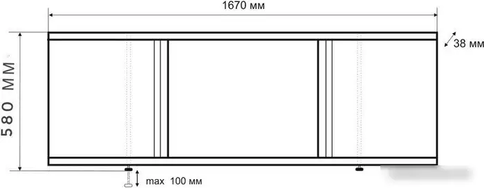 Фронтальный экран под ванну Emmy Элис Max 170 – фото товара
