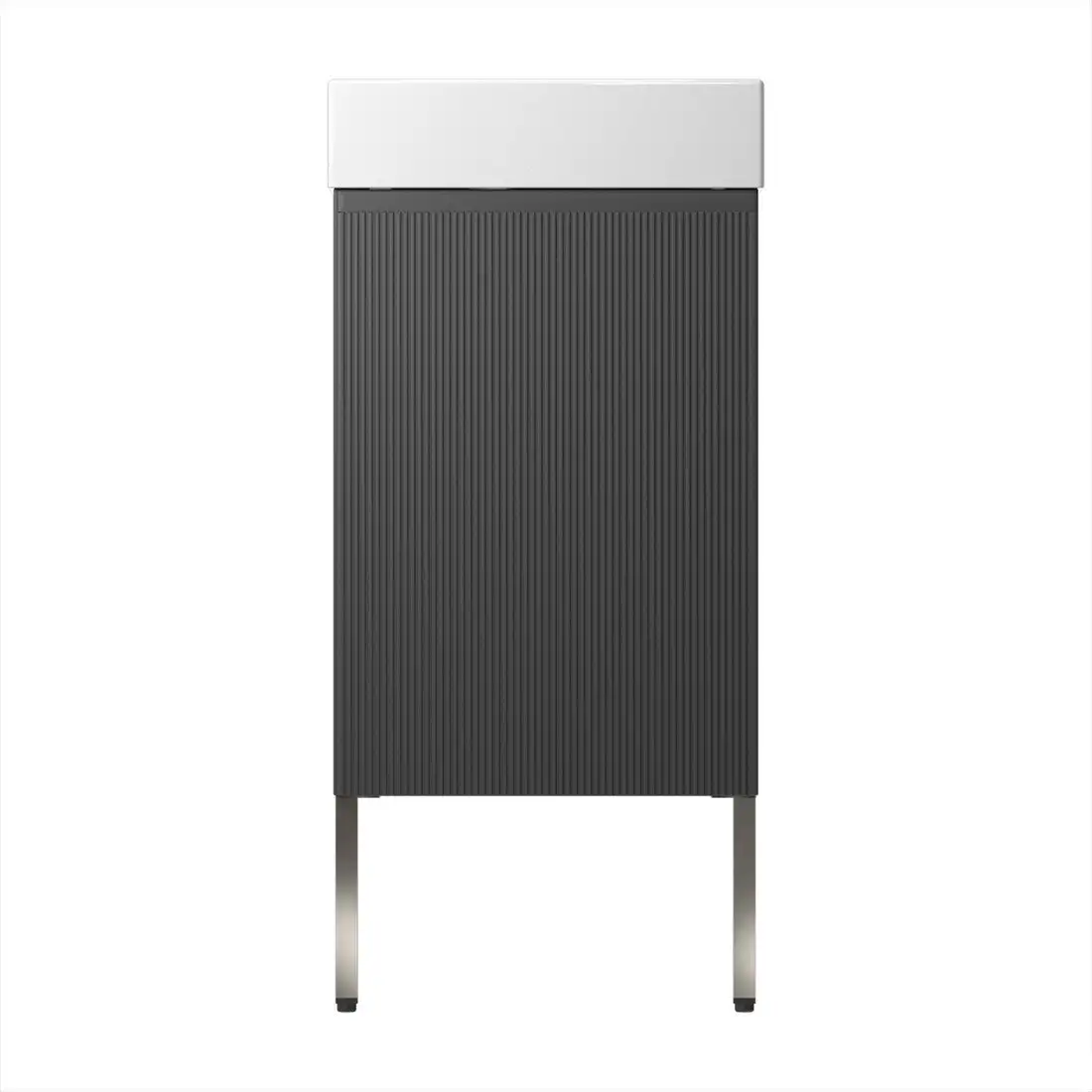 Wellsee Тумба под умывальник 3 в 1 WC Area 221802003 (тумба/матовый темно-серый, раковина/глянцевый белый, ножки/нержавеющая сталь) – фото товара