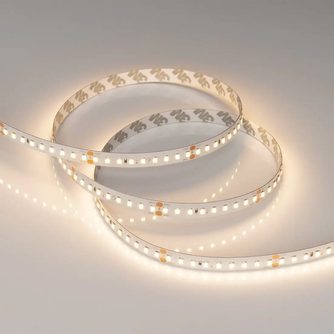 Светодиодная лента Arlight 7.7W/m 144LED/m 2835SMD теплый белый 5M RT-A144-10mm 24V Warm3000 038782 – фото товара