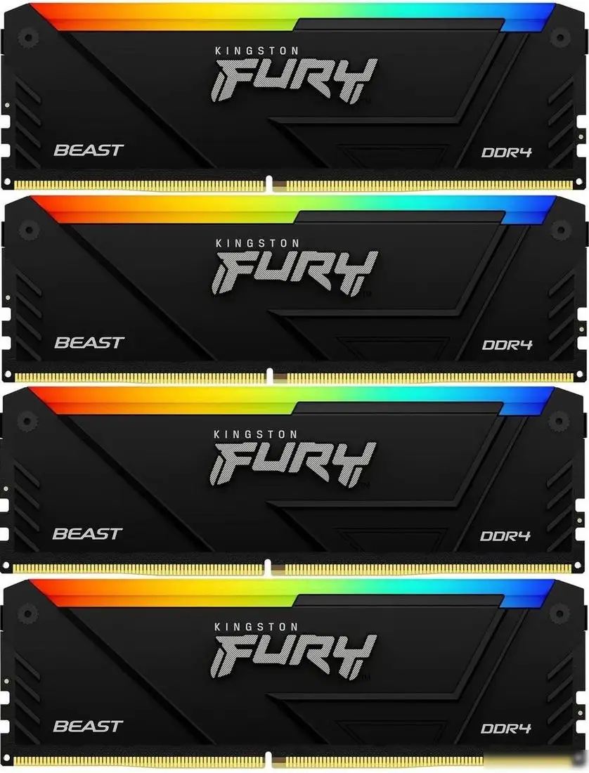 Оперативная память Kingston FURY Beast RGB 4x16ГБ DDR4 3600 МГц KF436C18BB2AK4/64 – фото товара