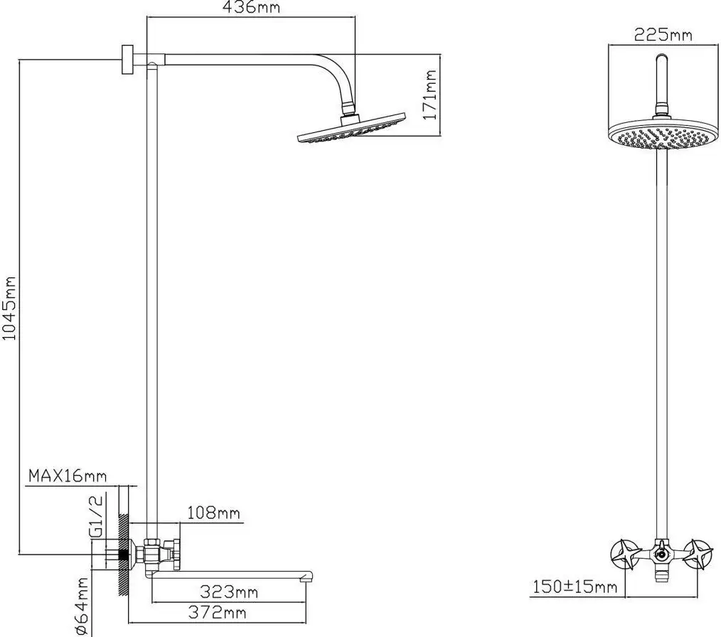 Душевая система AV Engineering AVROL15-D35 - фото товара