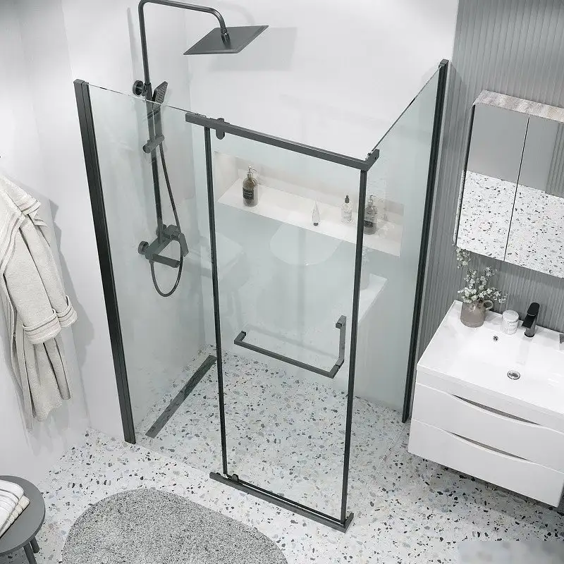 Душевая стенка Grossman Pragma 100х195 200.K33.03.100.21.00 (черный матовый/стекло прозрачное) - фото товара