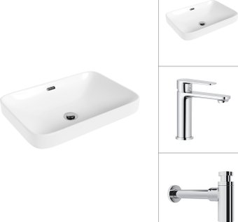 Умывальник Lauter 21441A + Moon 21СK691C с сифоном 21635CH (хром) - изображение в каталоге